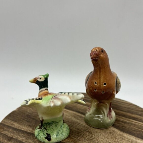 Vintage Set Pair Pheasant Salt Pepper Shaker Birds Japan Cottage Core Farm House - Picture 4 of 9